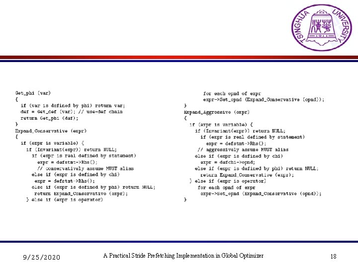 9/25/2020 A Practical Stride Prefetching Implementation in Global Optimizer 18 