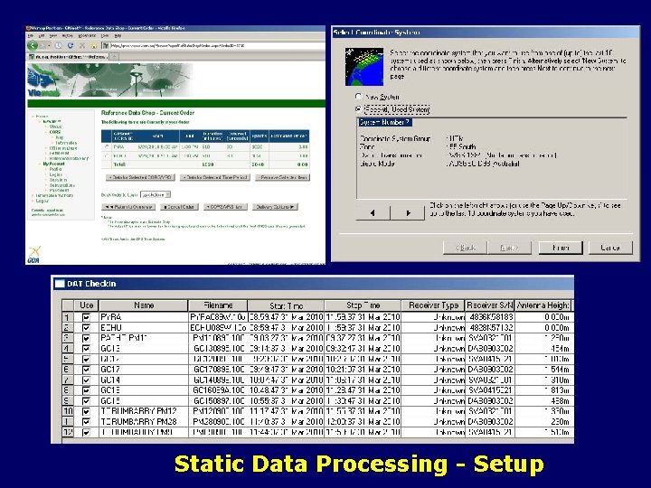 Static Data Processing - Setup 