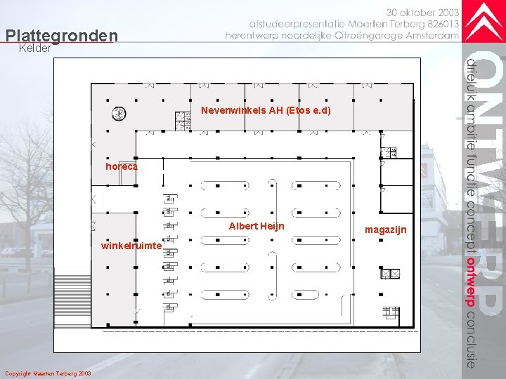 Plattegronden Kelder Nevenwinkels AH (Etos e. d) horeca Albert Heijn winkelruimte Copyright Maarten Terberg