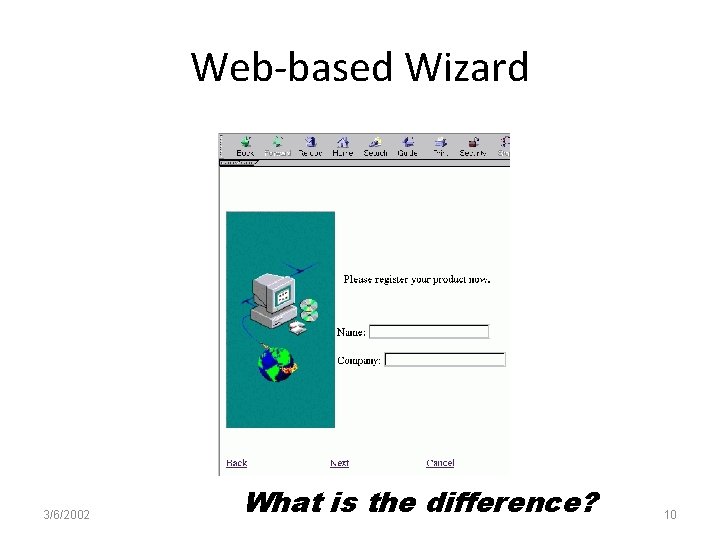 Web-based Wizard 3/6/2002 What is the difference? 10 