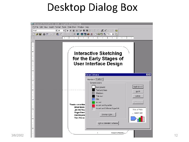 Desktop Dialog Box 3/6/2002 12 