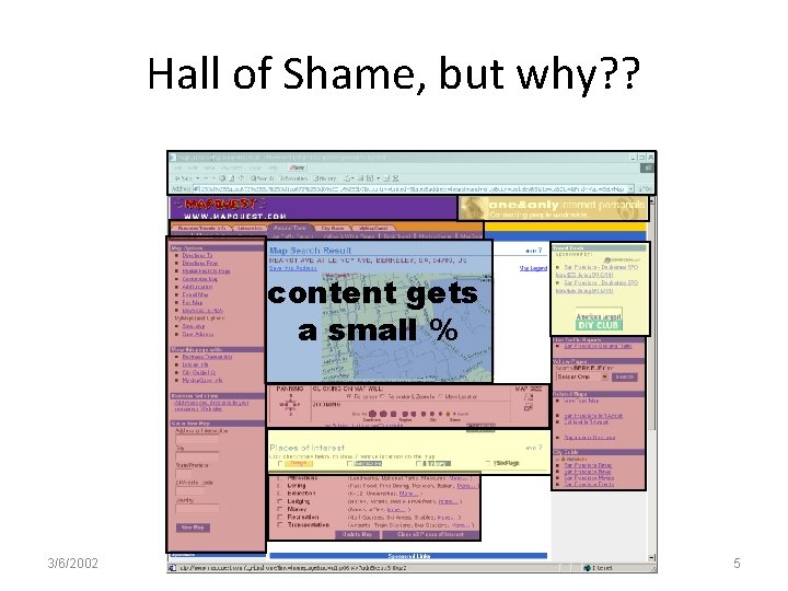 Hall of Shame, but why? ? content gets a small % 3/6/2002 5 