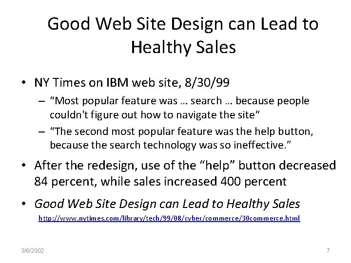 Good Web Site Design can Lead to Healthy Sales • NY Times on IBM