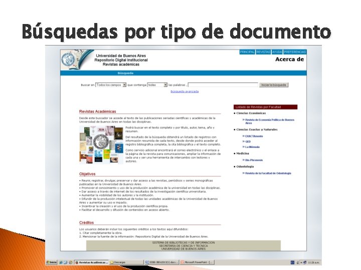 Búsquedas por tipo de documento 