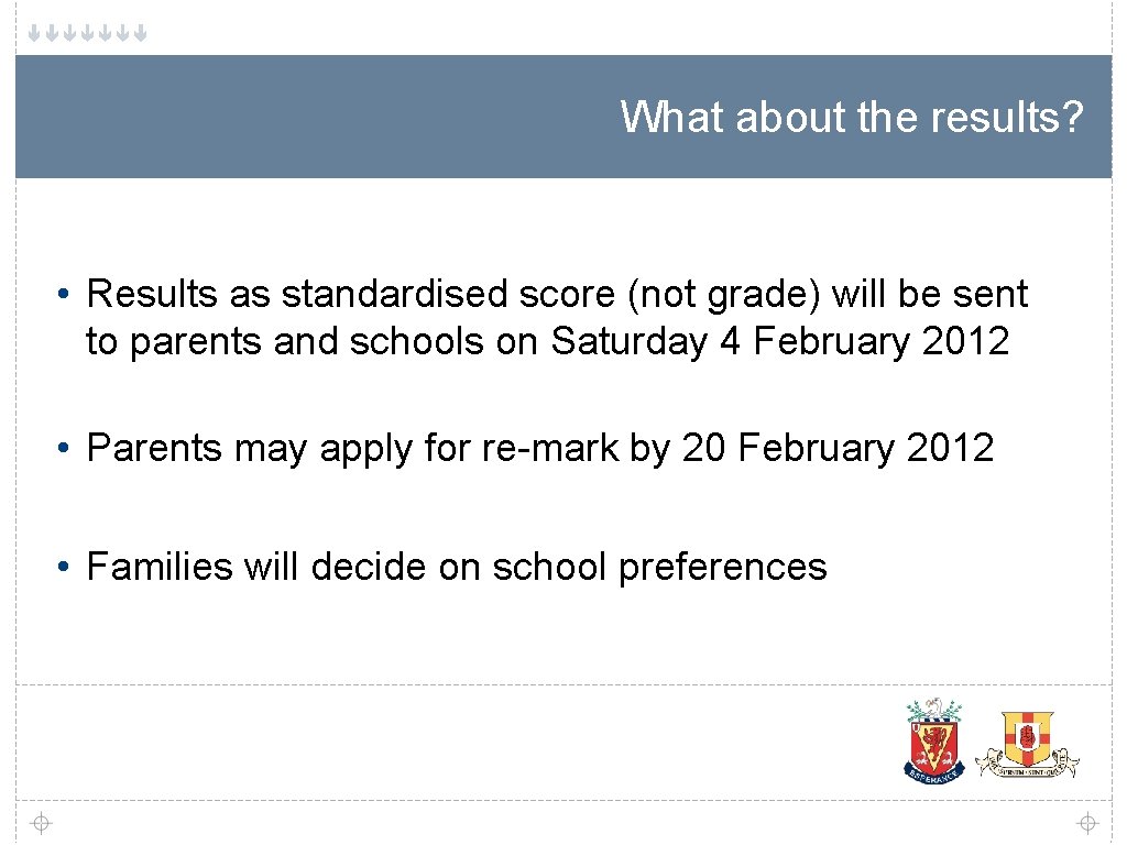What about the results? • Results as standardised score (not grade) will be sent