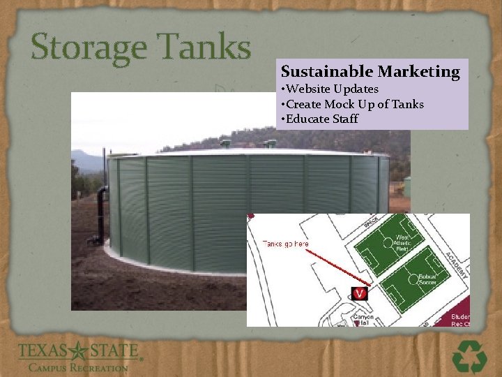 Storage Tanks Sustainable Marketing • Website Updates • Create Mock Up of Tanks •
