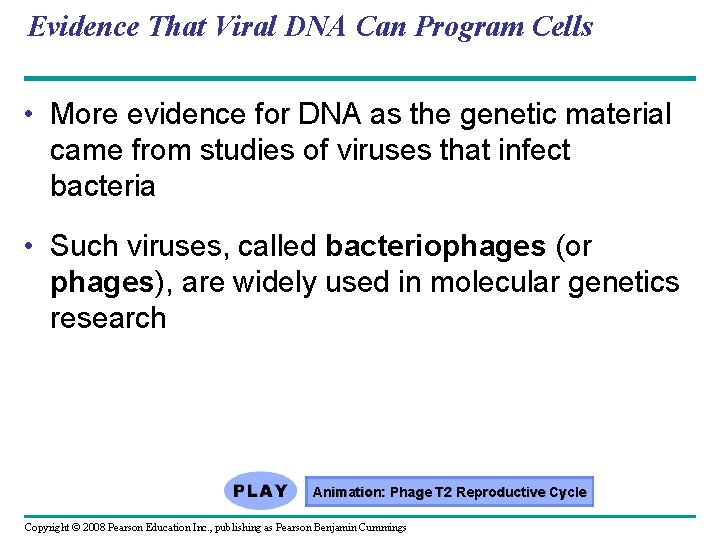 Evidence That Viral DNA Can Program Cells • More evidence for DNA as the
