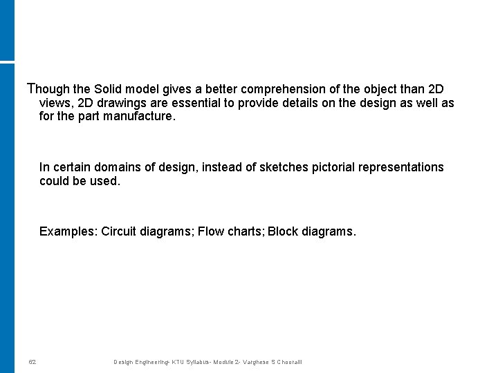 Though the Solid model gives a better comprehension of the object than 2 D