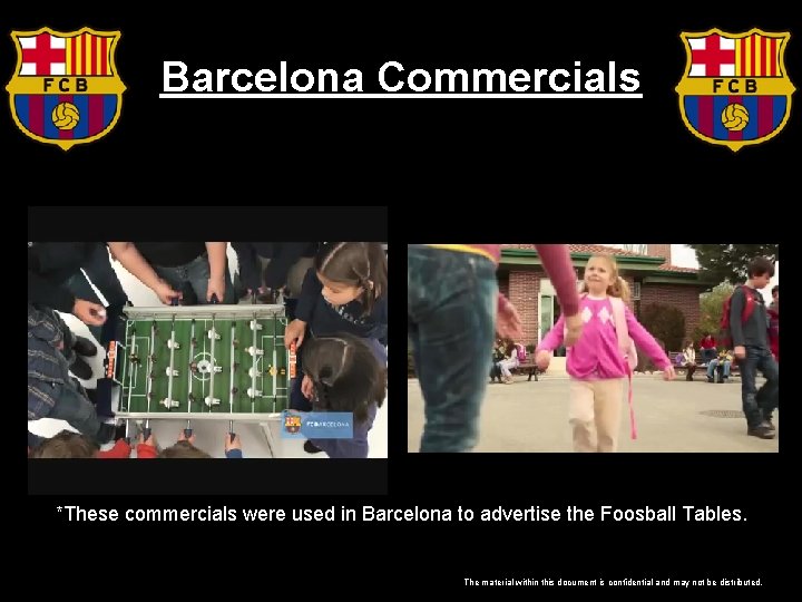 Barcelona Commercials *These commercials were used in Barcelona to advertise the Foosball Tables. The