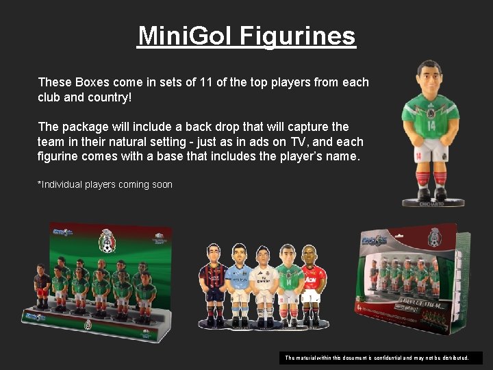 Mini. Gol Figurines These Boxes come in sets of 11 of the top players