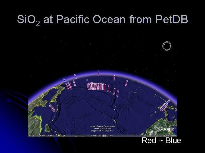Si. O 2 at Pacific Ocean from Pet. DB Red ~ Blue 