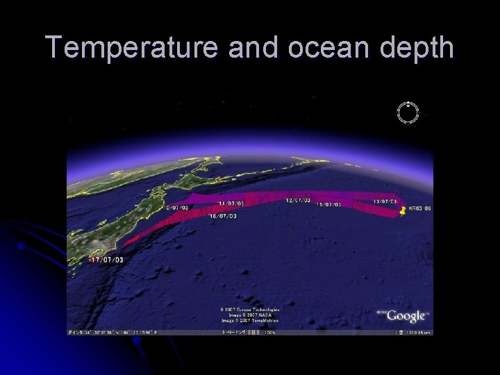 Temperature and ocean depth 