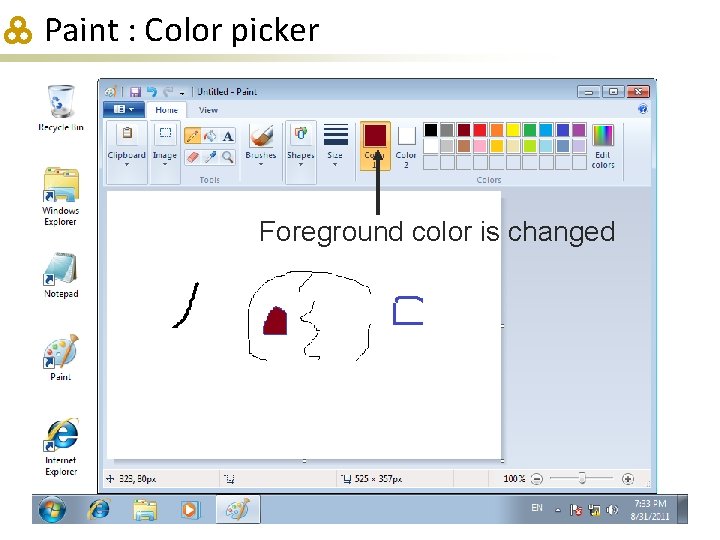 Paint : Color picker Foreground color is changed 