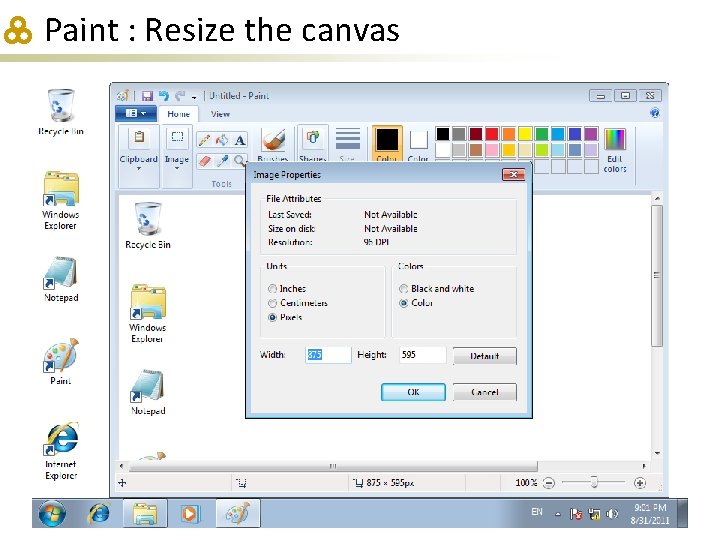 Paint : Resize the canvas 