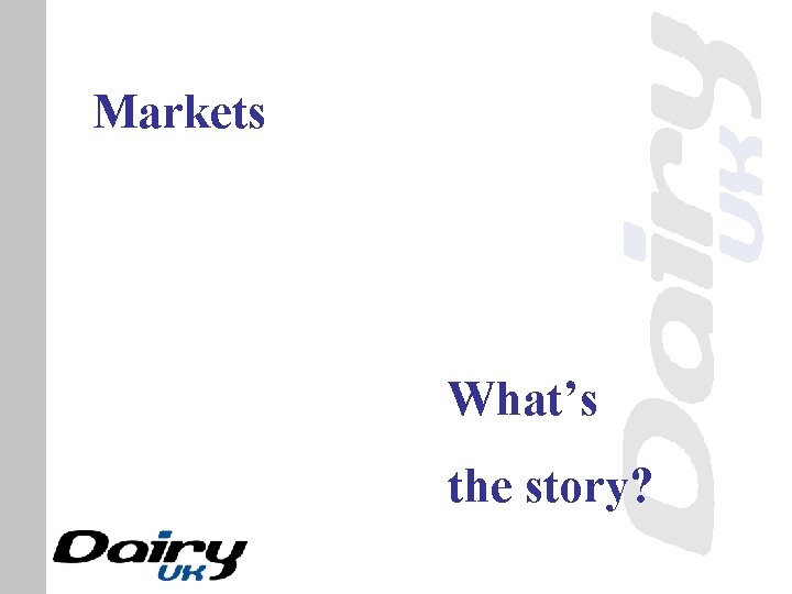 Markets What’s the story? 