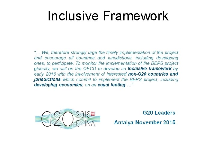 Inclusive Framework 