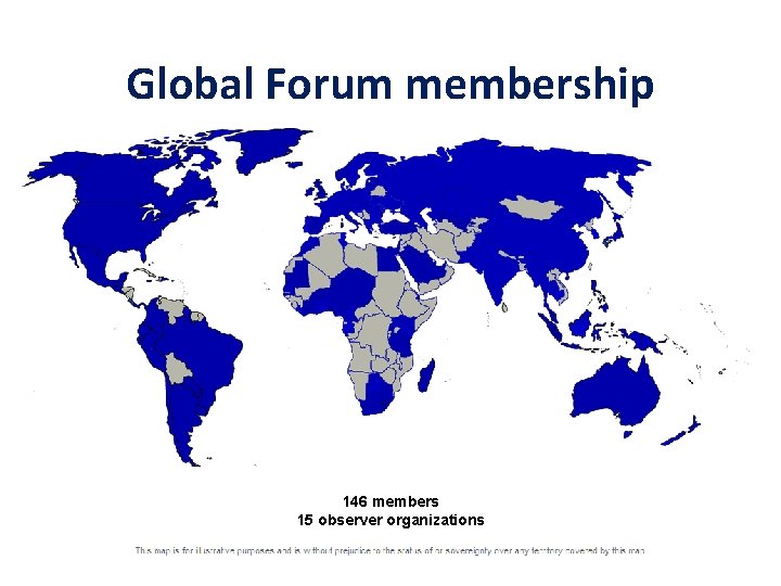 Global Forum membership 146 members 15 observer organizations 