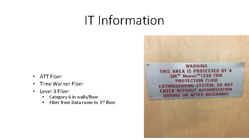 IT Information • ATT Fiber • Time Warner Fiber • Level 3 Fiber •