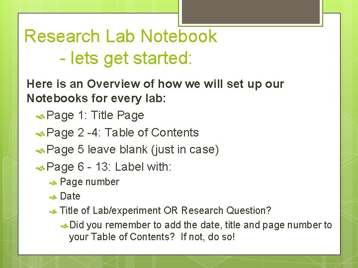 Research Lab Notebook - lets get started: Here is an Overview of how we