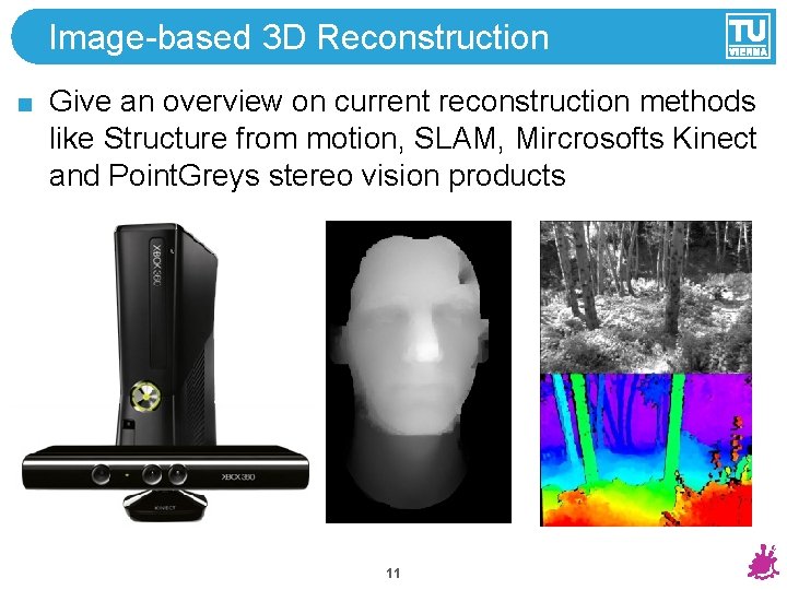 Image-based 3 D Reconstruction Give an overview on current reconstruction methods like Structure from