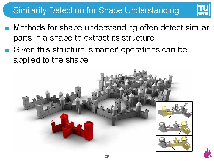 Similarity Detection for Shape Understanding Methods for shape understanding often detect similar parts in