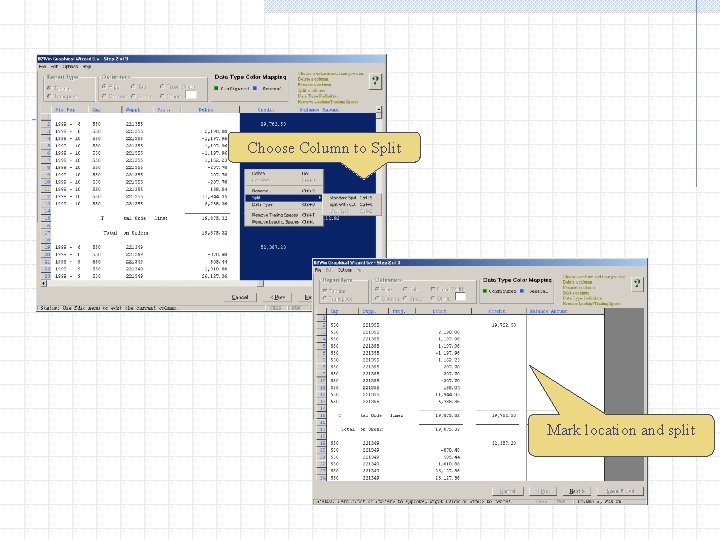 Choose Column to Split Mark location and split 