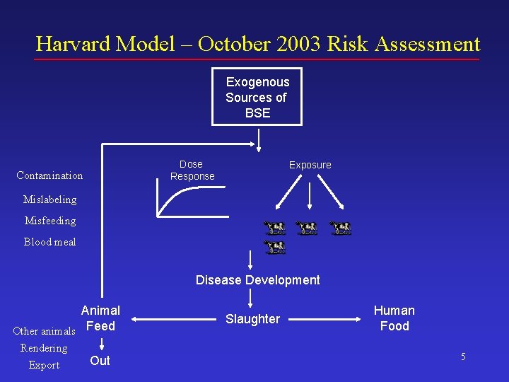 Harvard Model – October 2003 Risk Assessment Exogenous Sources of BSE Dose Response Contamination