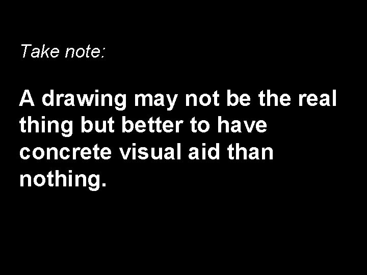 Take note: A drawing may not be the real thing but better to have