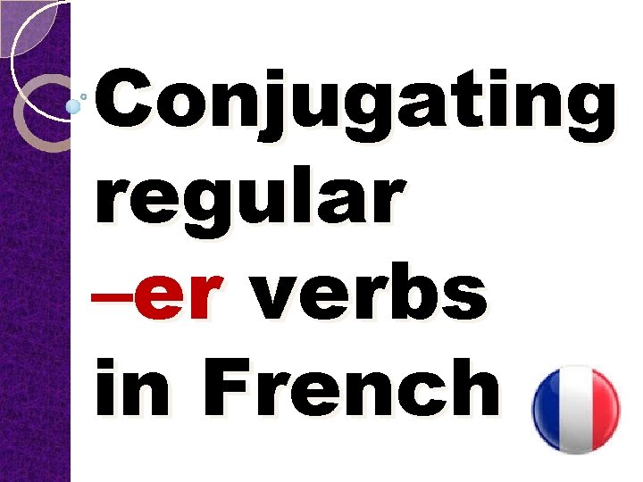 Conjugating regular –er verbs in French 