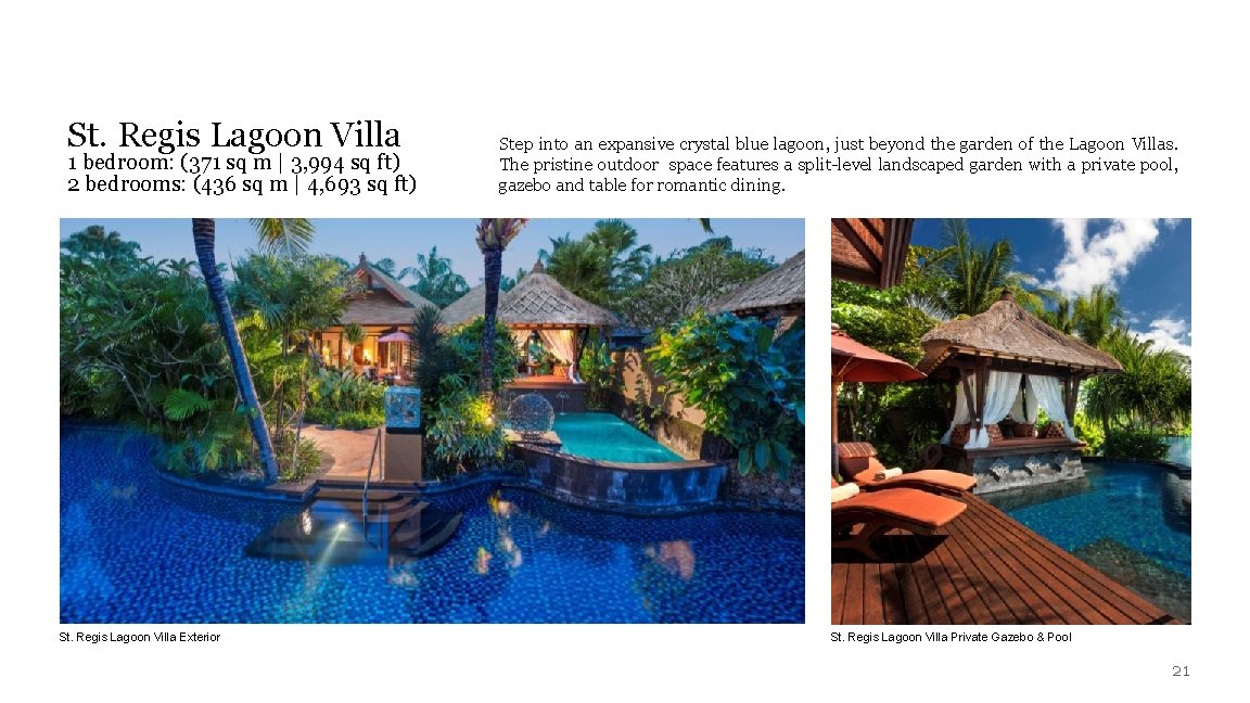 St. Regis Lagoon Villa 1 bedroom: (371 sq m | 3, 994 sq ft)