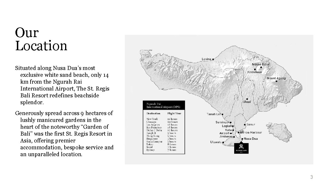 Our Location Situated along Nusa Dua’s most exclusive white sand beach, only 14 km