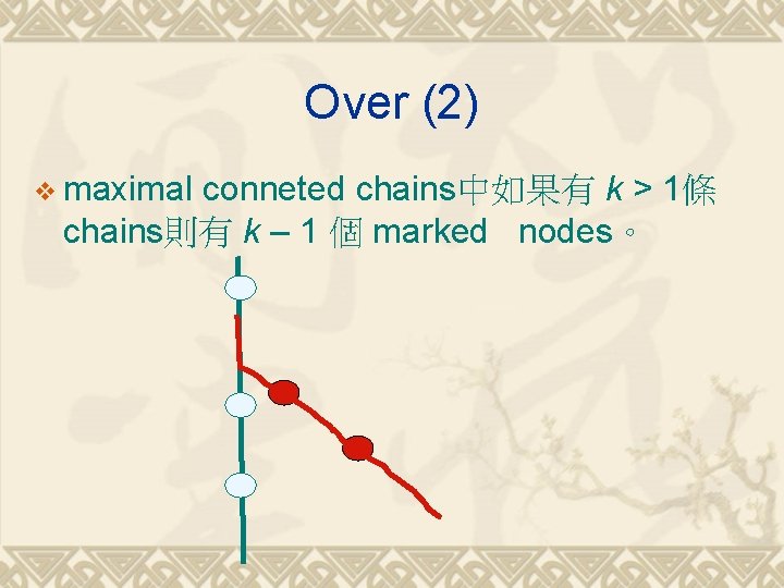 Over (2) v maximal conneted chains中如果有 k > 1條 chains則有 k – 1 個