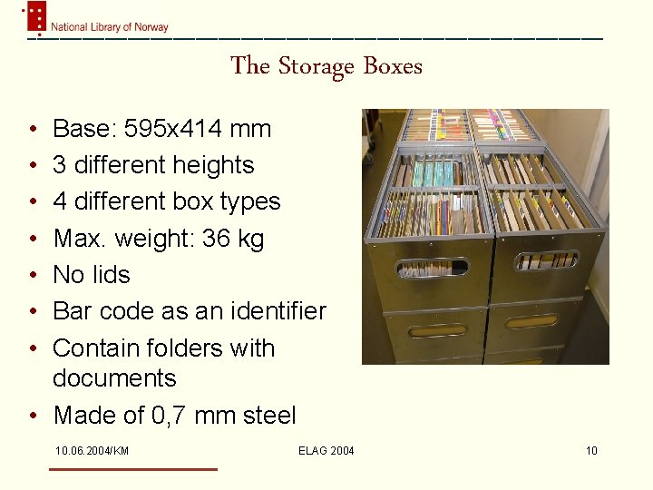 The Storage Boxes • • Base: 595 x 414 mm 3 different heights 4