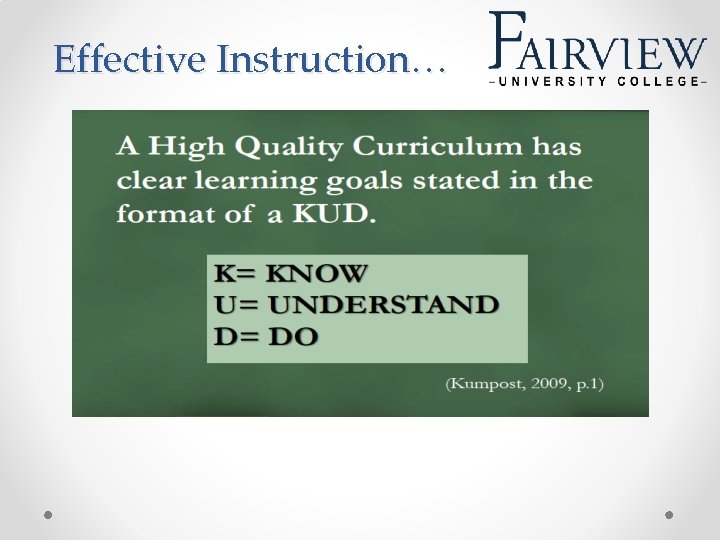 Effective Instruction… 