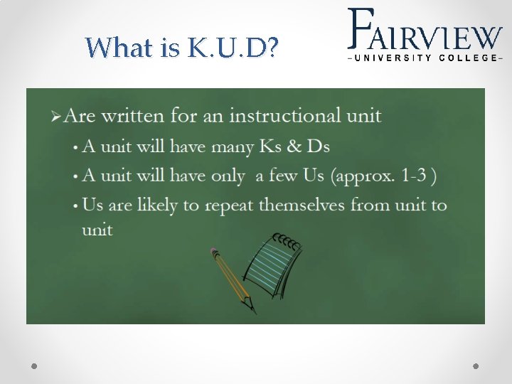 What is K. U. D? 