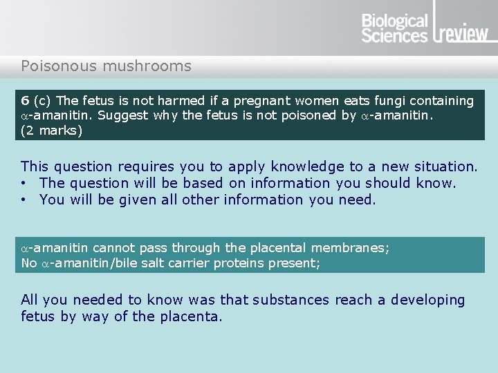 Poisonous mushrooms 6 (c) The fetus is not harmed if a pregnant women eats