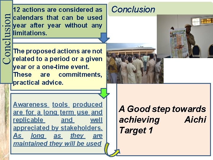 Conclusion 12 actions are considered as calendars that can be used year after year