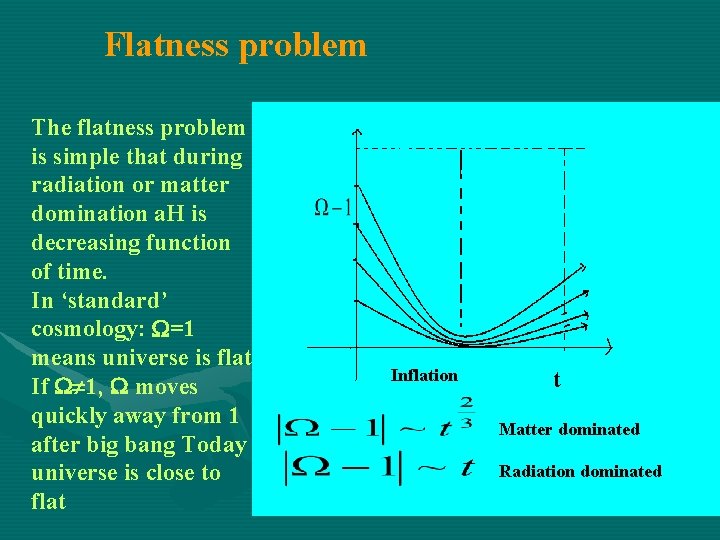 Flatness problem The flatness problem is simple that during radiation or matter domination a.