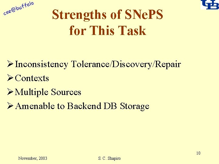 alo f buf @ cse Strengths of SNe. PS for This Task Ø Inconsistency