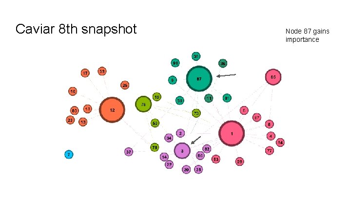 Caviar 8 th snapshot Node 87 gains importance 