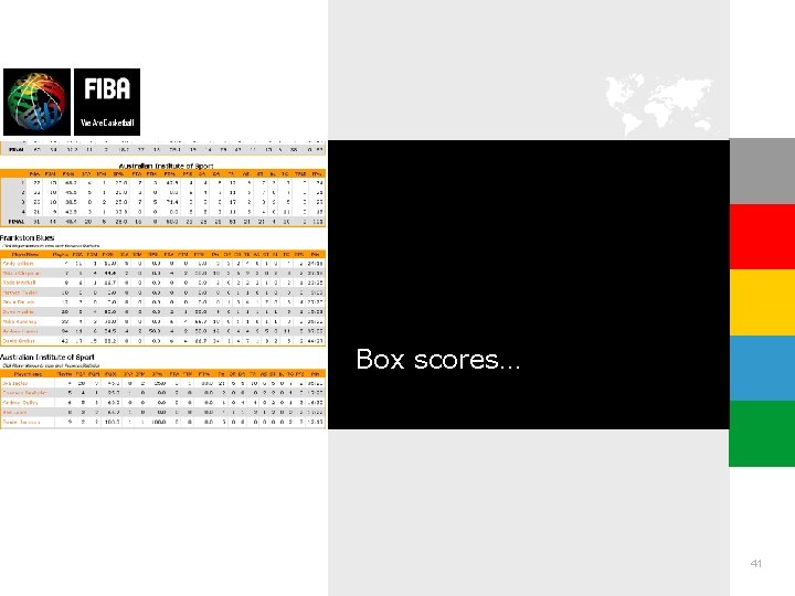 Box scores… 41 