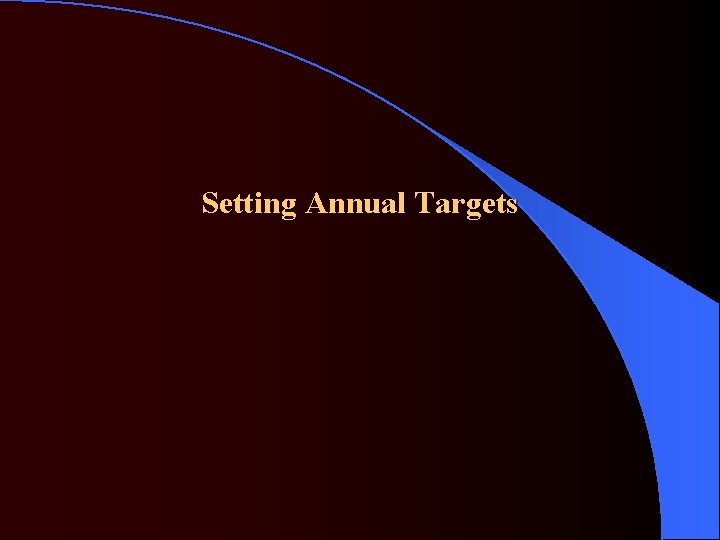 Setting Annual Targets 