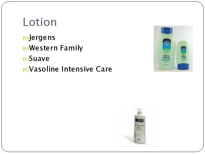 Lotion Jergens Western Family Suave Vasoline Intensive Care 