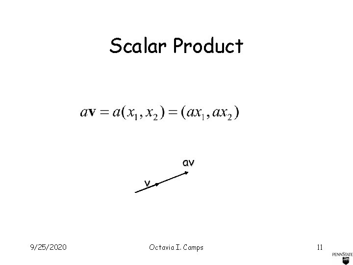 Scalar Product av v 9/25/2020 Octavia I. Camps 11 