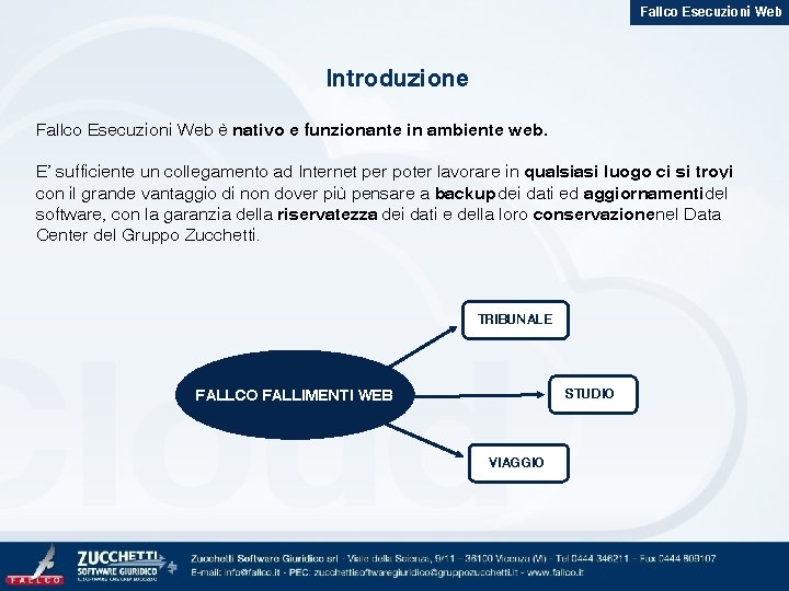 Fallco Esecuzioni Web Introduzione Fallco Esecuzioni Web è nativo e funzionante in ambiente web.