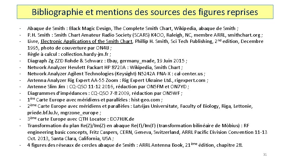 Bibliographie et mentions des sources des figures reprises - Abaque de Smith : Black