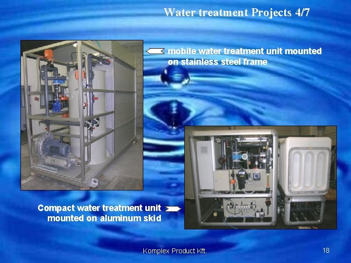 Water treatment Projects 4/7 mobile water treatment unit mounted on stainless steel frame Compact