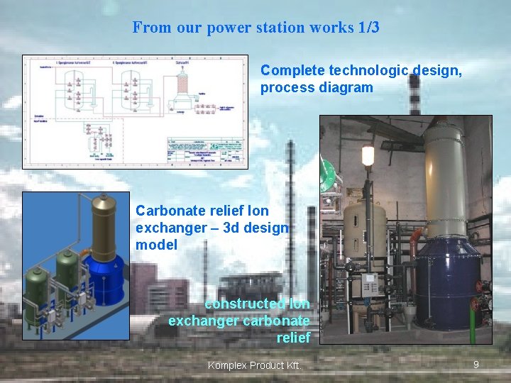 From our power station works 1/3 Complete technologic design, process diagram Carbonate relief Ion