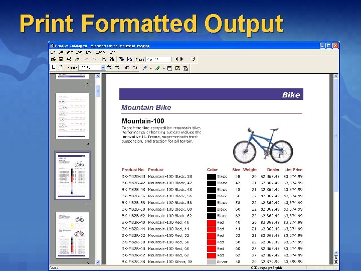 Print Formatted Output Print Formatted Output