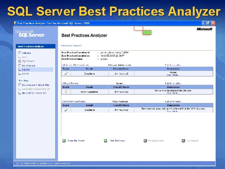 SQL Server Best Practices Analyzer 